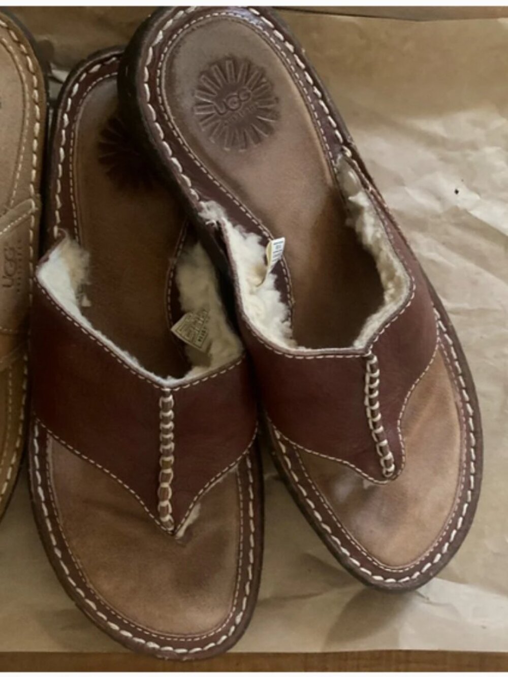 EUC sz 8- UGG Layback Brown Leather Sandals